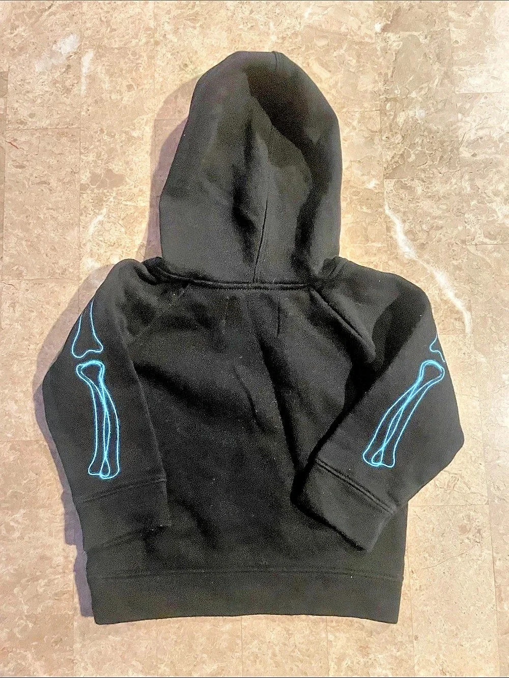 Halloween Old Navy Kids Skeleton bones Graphic Hoodie Black & Blue Baby 12-18M